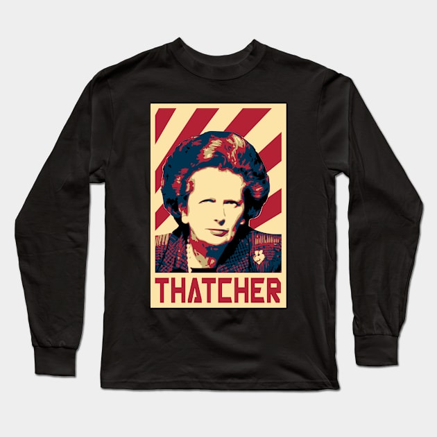 Margaret ThatcherRetro Propaganda Long Sleeve T-Shirt by Nerd_art